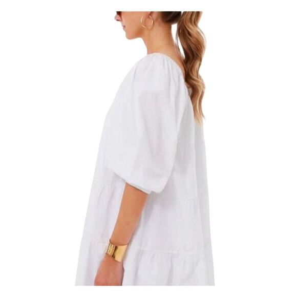 EUC Tuckernuck Pomander Place Halile Dress XS White 3/4 Sleeve Mini Dress 2571-Q - Picture 2 of 12